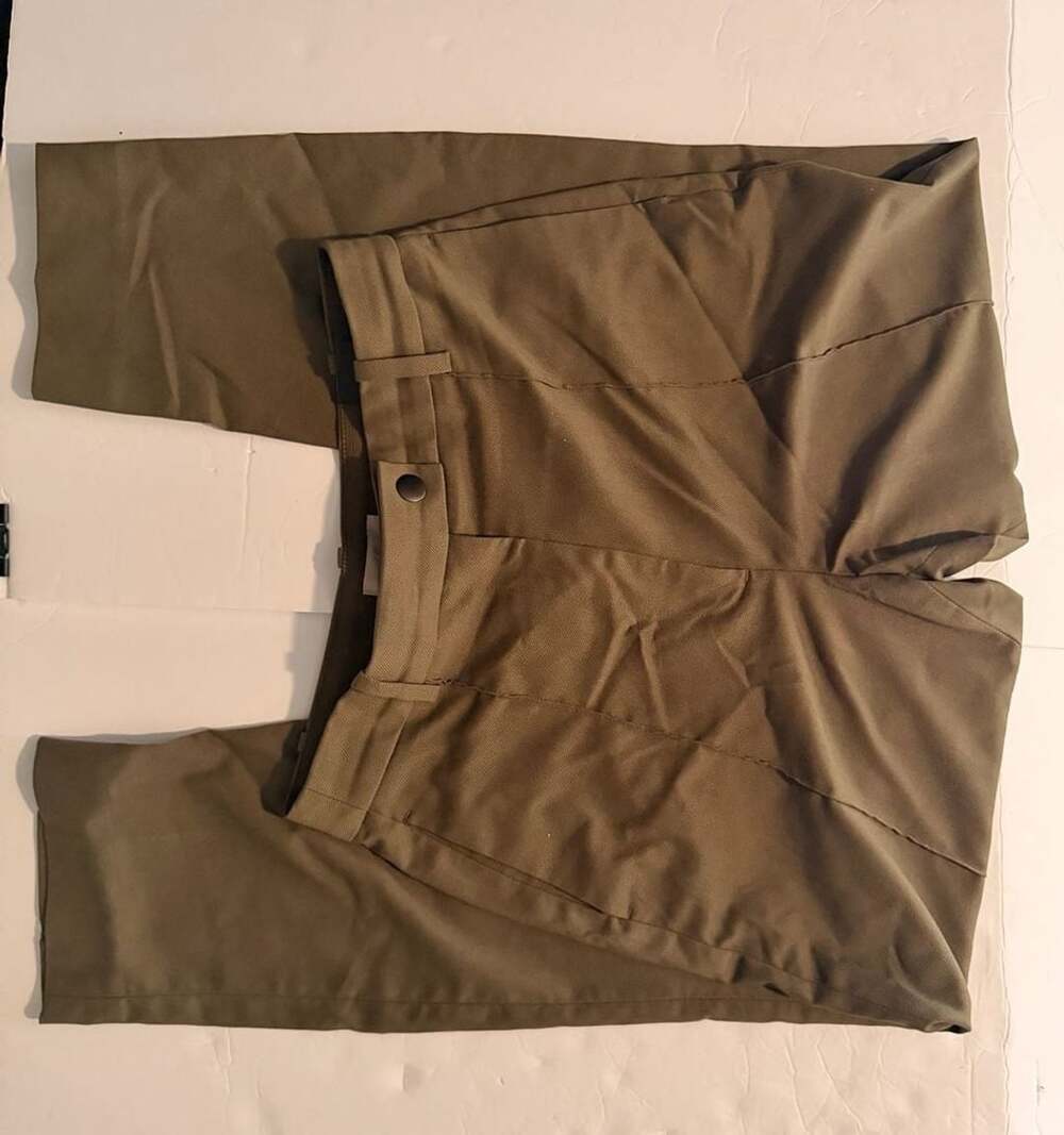 H&M Olive Green Twill Trousers with Front Seams